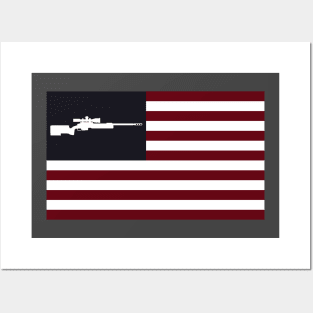 Rifle American Flag Posters and Art